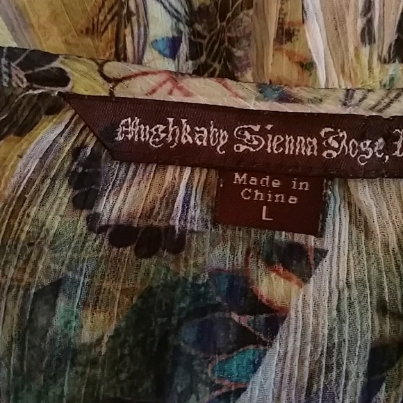 Boho Gypsy Floral Print Embroidered Tunic Top - Picture 8 of 8